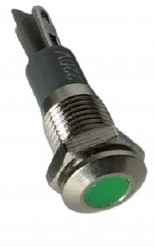 Sinaleiro Olho de Boi Inox 220V 6mm Verde 